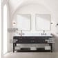 Lexora Home Norwalk 84" Double Bathroom Vanity in Black Oak with White Cultured Marble Top  and Rectangle Sink, , large