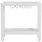 Baxton Studio Oaklynn Two-Tier Bar Table with Glass Shelves and Stemware Rack in White, , large