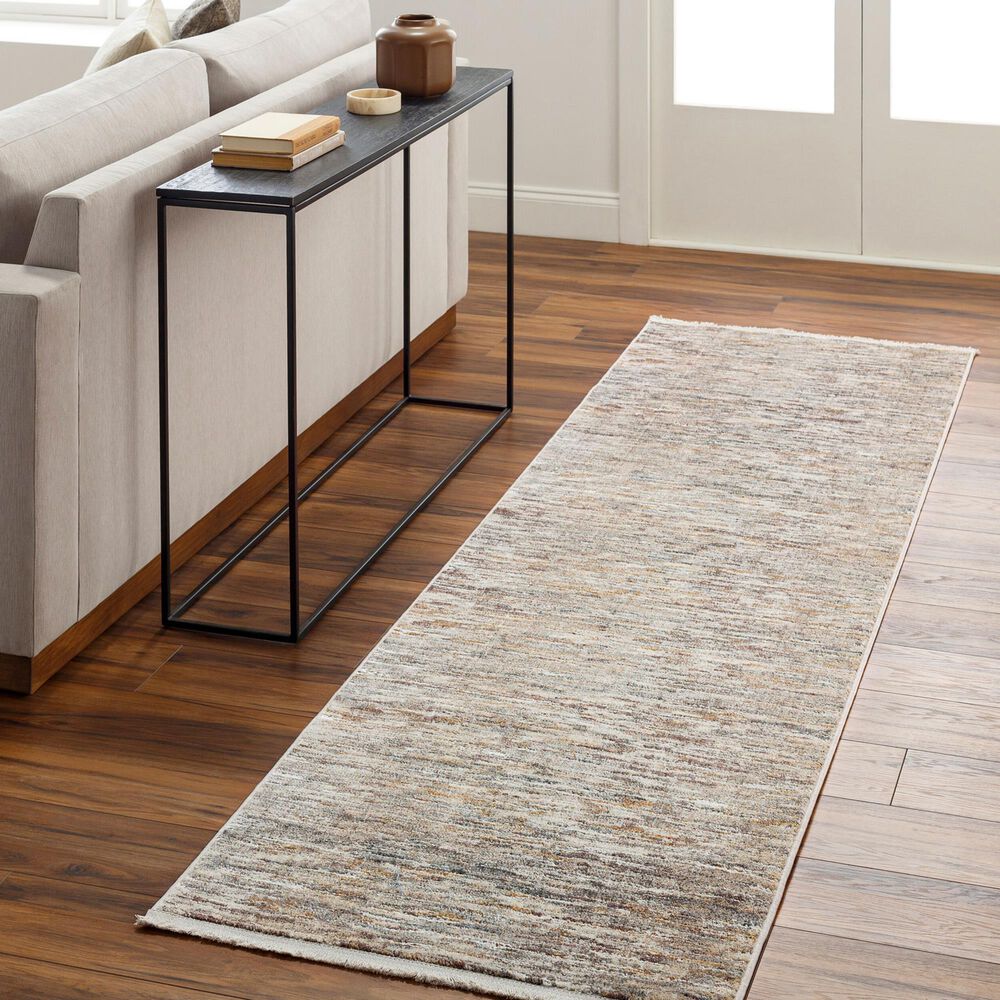 Surya Aida 2&#39;7&quot; x 9&#39; Ivory, Beige, Tan, Deep Teal and Medium Gray Runner, , large