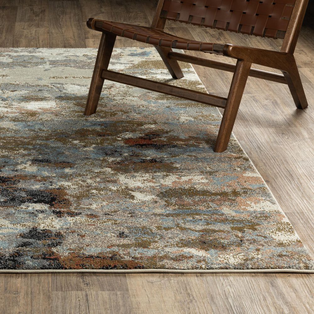ROW by Oriental Weavers Gemma Olive and Blue 6'7" x 9' Area Rug, , large