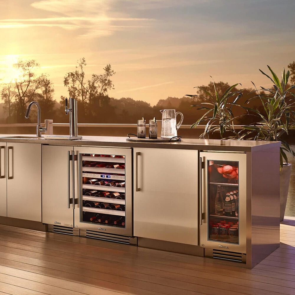 True Residential 5.28 Cu. Ft. Dual Zone Undercounter Wine Cabinet with Right Hinge and Glass Door in Panel Ready, , large