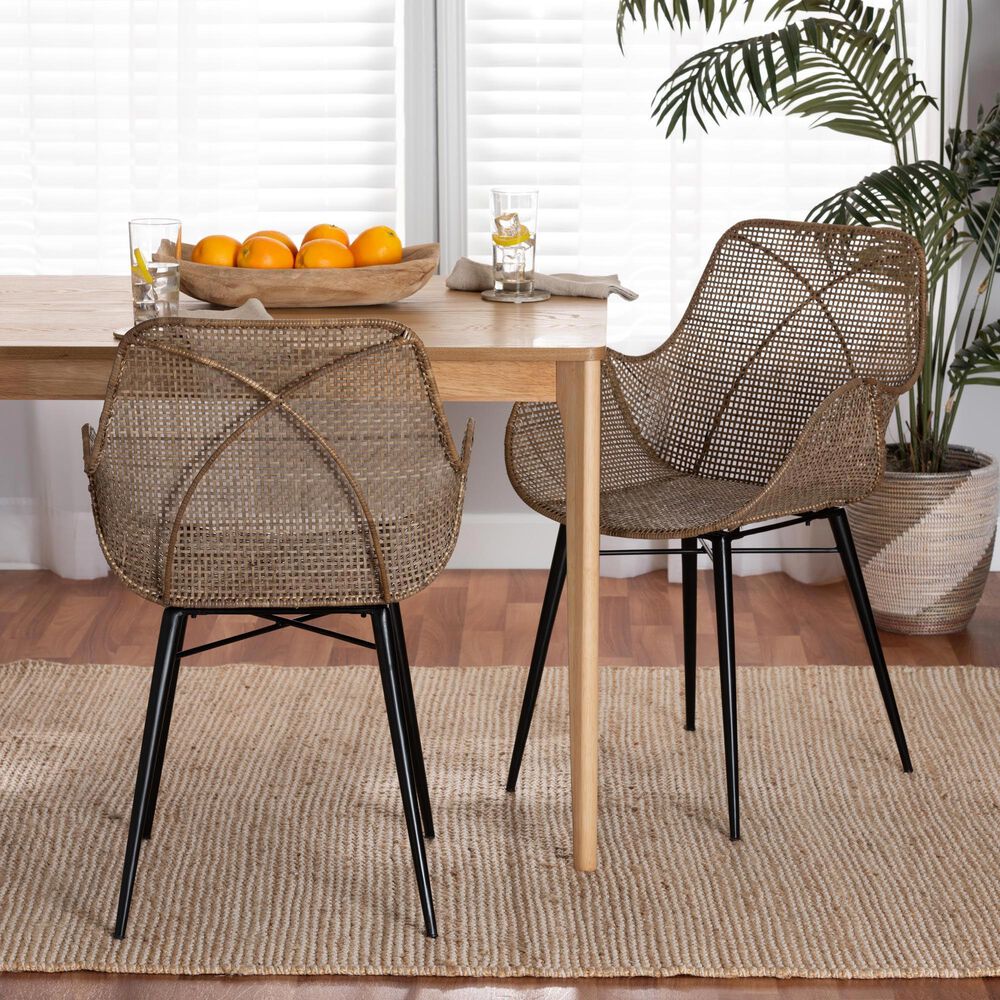 Baxton Studio Ballerina Arm Chair in Greywash and Black (Set of 2), , large