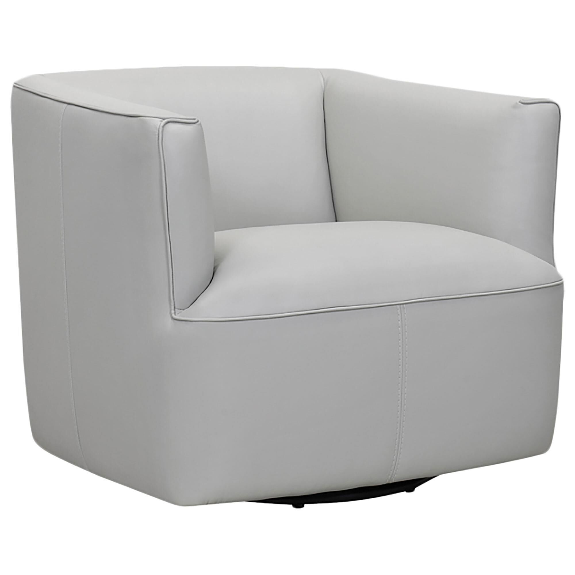 Blue River Whitney Swivel Barrel Chair in Dove Gray and Black NFM