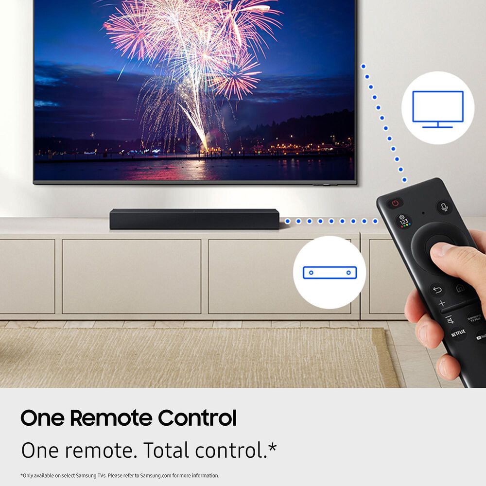 Samsung 43" Class Q7F QLED 4K Vision AI - Smart TV with B-Serie 2.0 Channel Soundbar in Black and Titan Black, , large