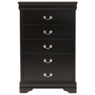 Claremont Louis Philip 5 Drawer Chest in Black, , large