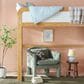 Walker Edison Adyn Twin Loft Bunk Bed with Ladder in Natural Pine, , large