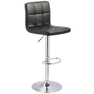 Signature Design by Ashley Adjustable Height Swivel Bar Stool with Black Cushion in Chrome, , large
