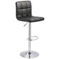 Ashley Adjustable Height Swivel Bar Stool with Black Cushion in Chrome, , large