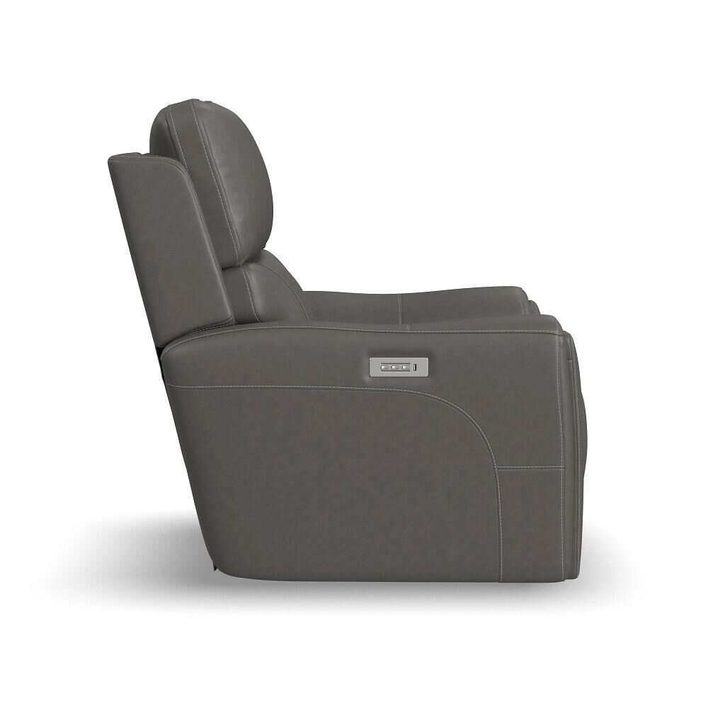 Flexsteel Power Recliner with Power Headrest and Lumbar in Gray, , large