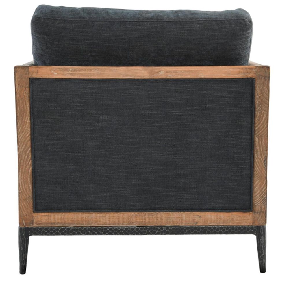Classic Home Modern Farmhouse Renfro Chair in Navy and Reclaimed Pine, , large