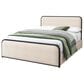 Hearth and Haven King Storage Bed Platform with Upholstered Headboard in Beige, , large