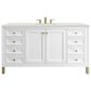 James Martin Vanities Chicago 60" Single Bathroom Vanity in Glossy White with 3 cm Lime Delight Quartz Top and Rectangular Sink, , large