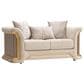 Furniture of America Ospray Stationary Loveseat with Accent Pillows in Metallic Taupe, , large