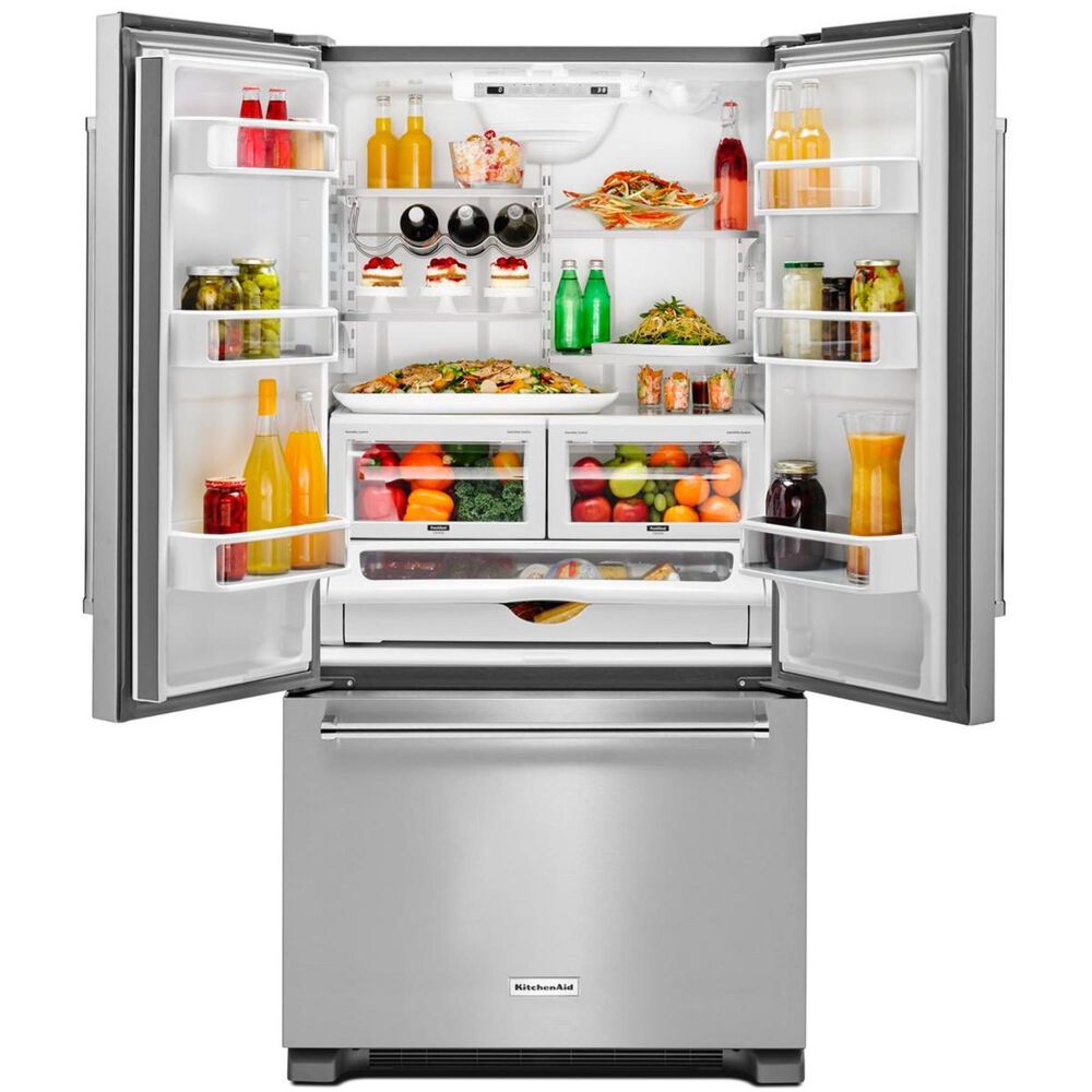 KitchenAid 22 Cubic Feet Counter Depth French Door Refrigerator with Interior Dispenser, , large