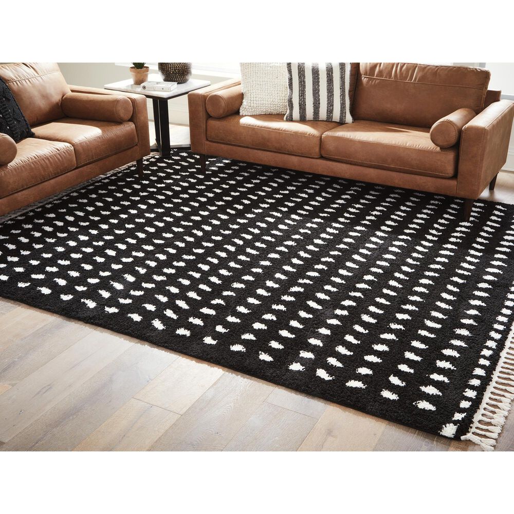 Ashley Minston 8&#39; x 10&#39; Black and White Area Rug, , large