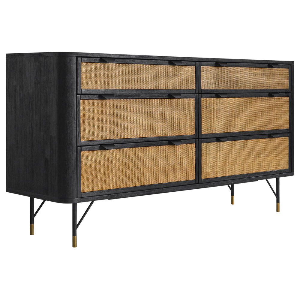 Blue River Saratoga 4-Piece Queen Bed Set in Black and Natural, , large