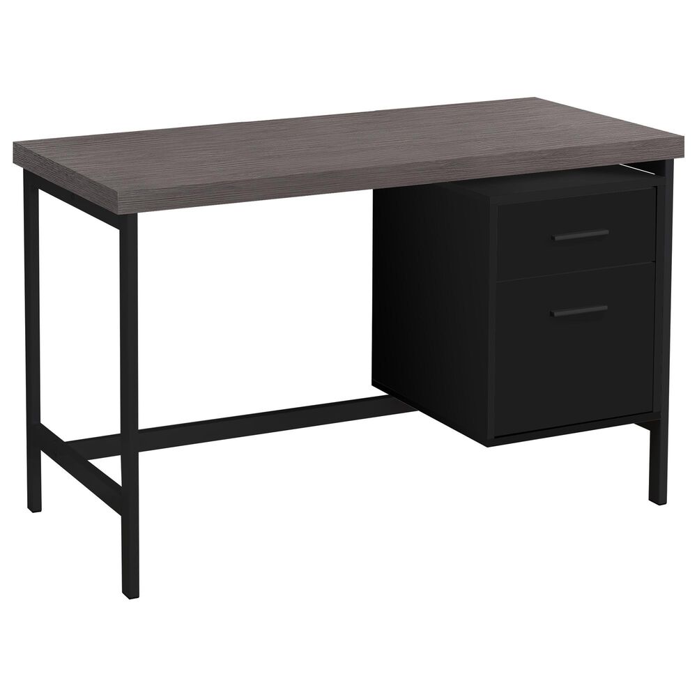Monarch Specialties 48" Computer Desk in Black and Grey Wood-Look, , large