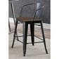 Furniture of America Patterson Counter Height Chair in Dark Bronze and Dark Oak (Set of 2), , large