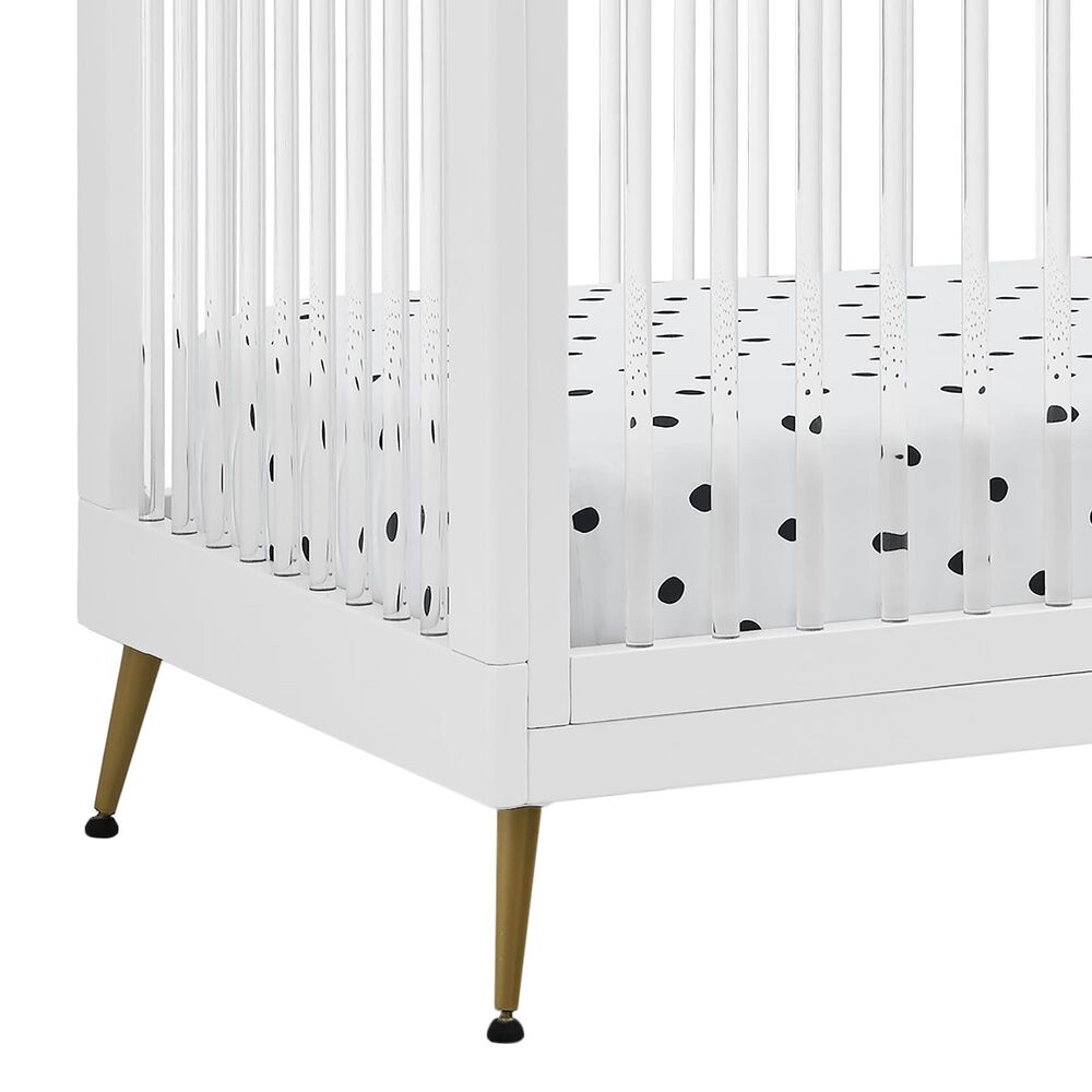 Delta Sloane 4-In-1 Acrylic Convertible Crib in Bianca White and Melted Bronze, , large