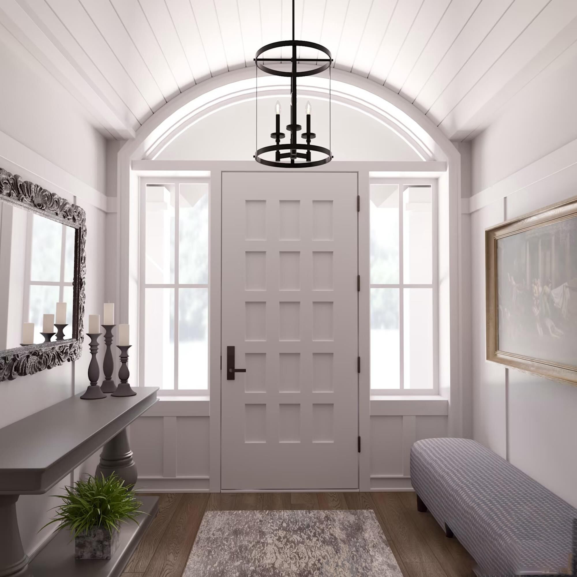 Hunter Briargrove Small Foyer Light in Matte Black NFM