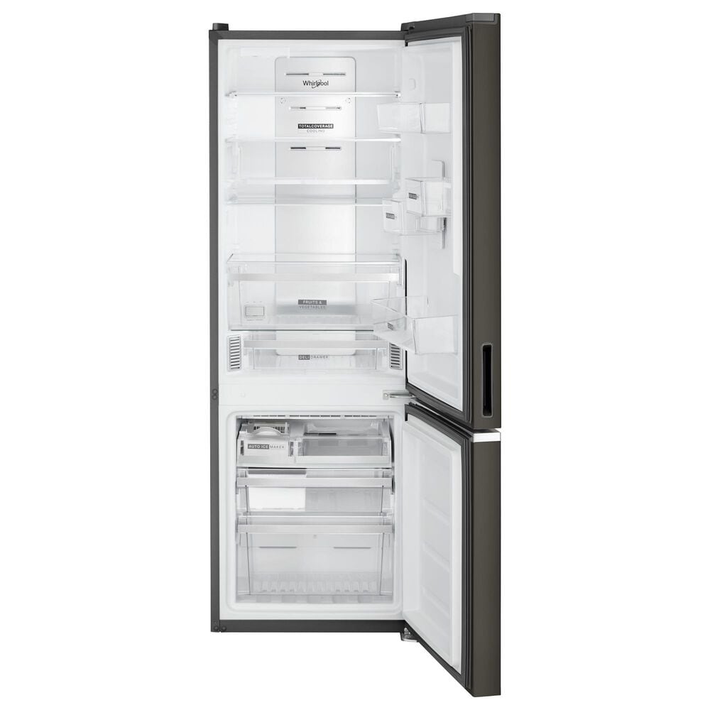 Whirlpool 12.7 Cu. Ft. Counter-Depth Wide Bottom-Freezer Refrigerator in Black Stainless, , large