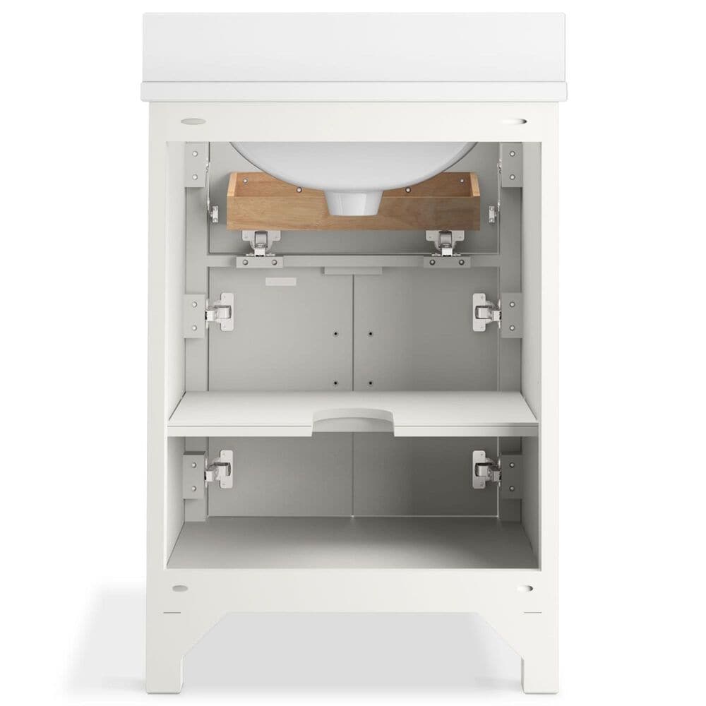 Kohler Kresla 24" Single Bathroom Vanity in White with 3 cm White Quartz Top and Rectangular Sink, , large