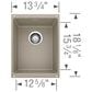 Blanco Precis 14" Bar Sink in Truffle, , large