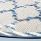 Safavieh Cabana CBN333G 6"7" Round Grey and Blue Indoor/Outdoor Area Performance Rug, , large