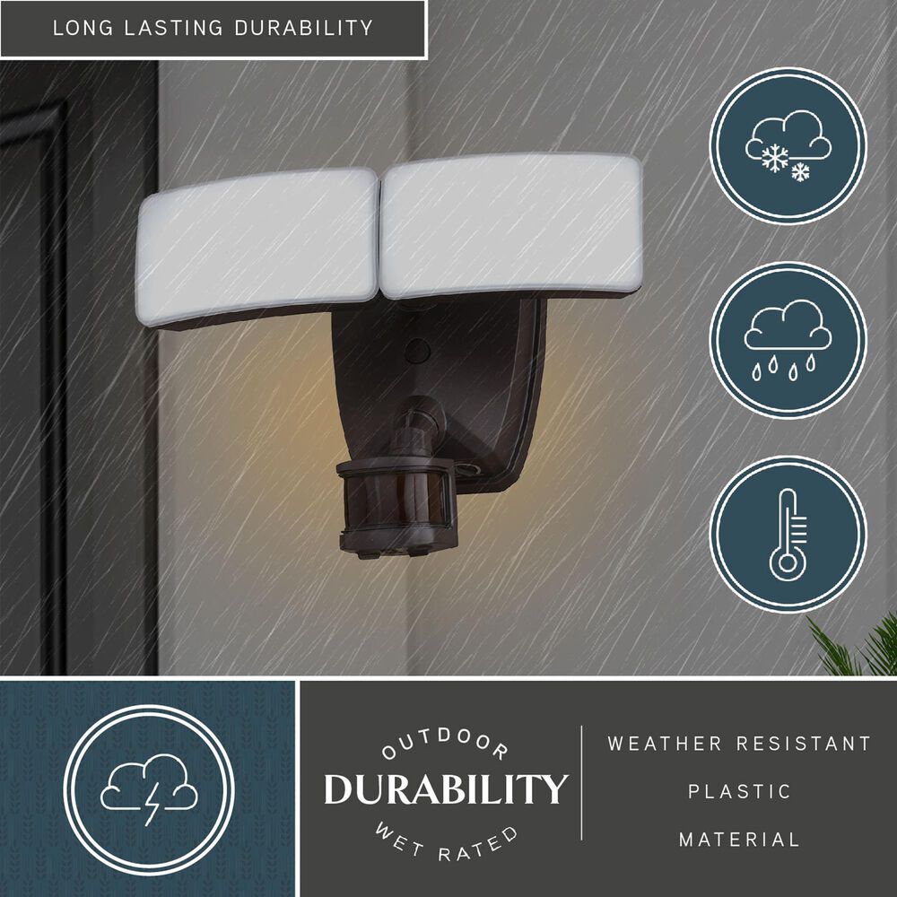 Vaxcel Zeta 2-Light Outdoor Motion Sensor Security Flood Light in Bronze, , large