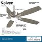 Minka-Aire Kelvyn 52" Ceiling Fan with LED Light in Brushed Nickel, , large