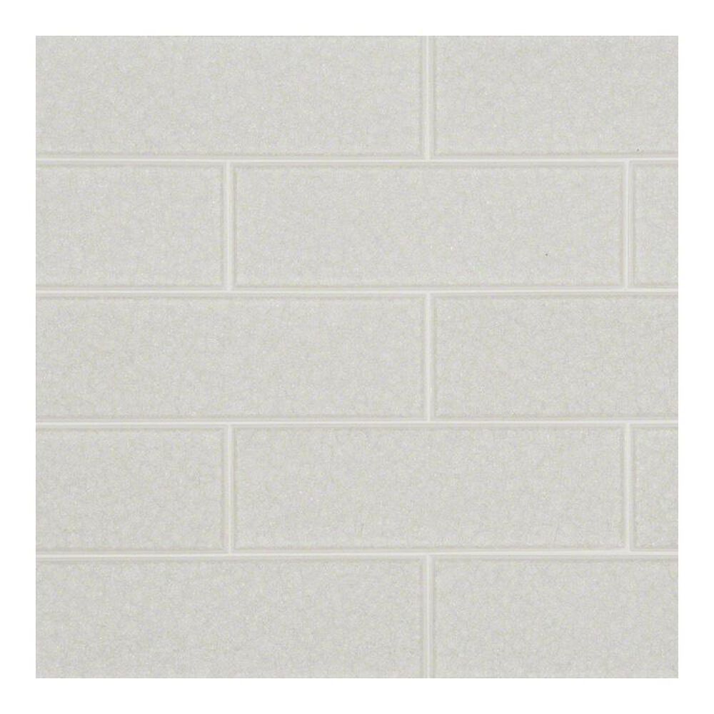 MS International Frosted Icicle 3" x 9" Glass Mosaic Sheet, , large