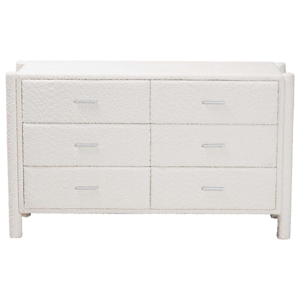 Baxton Studio Laria 6-Drawer Dresser in White, , large