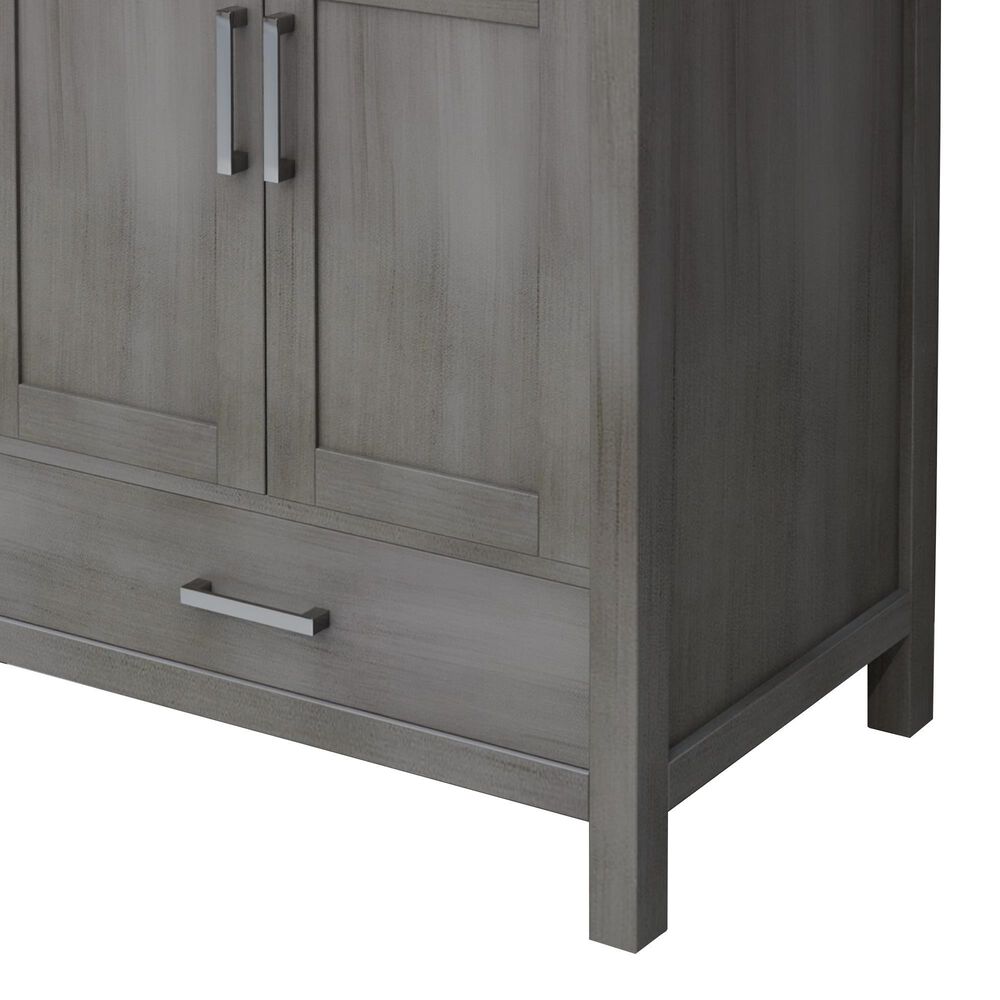 Lexora Home Jacques 30" Single Bathroom Vanity in Distressed Grey with 2 cm White Carrara Marble Top and Rectangular Sink, , large