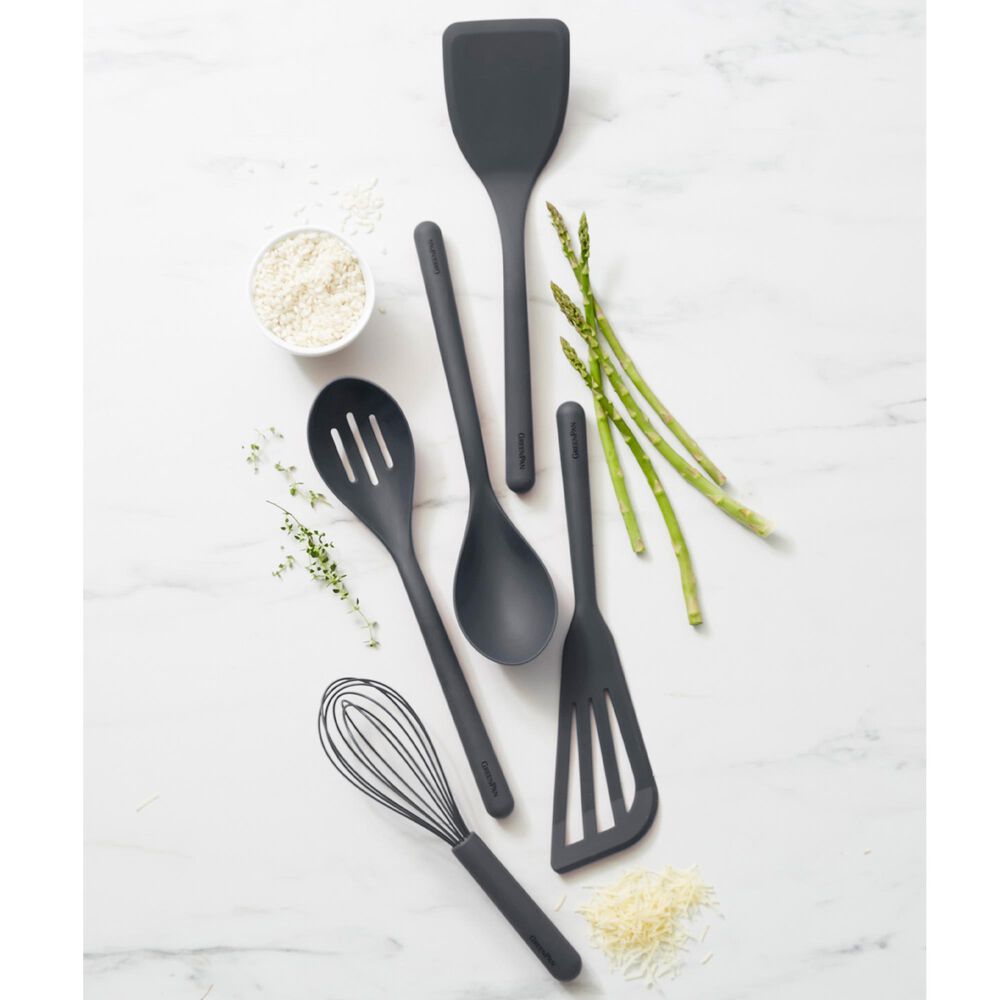 Green Pan Platinum Silicone 5-Piece Utensil Set in Charcoal Grey, , large
