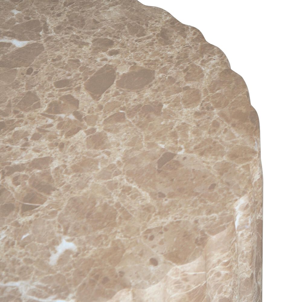 Hearth and Haven Outdoor Carved Side Table with Faux Natural Stone Texture in Gold, , large