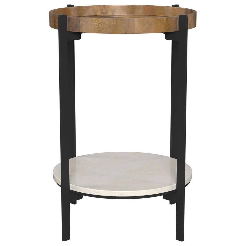 Coaster Adhvik Round End Table in Natural, White and Black, , large