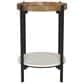 Coaster Adhvik Round End Table in Natural, White and Black, , large