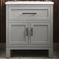 Kohler Quo 30" Single Bathroom Vanity in White with 3 cm Pure White Quartz Top and Oval Sink, , large