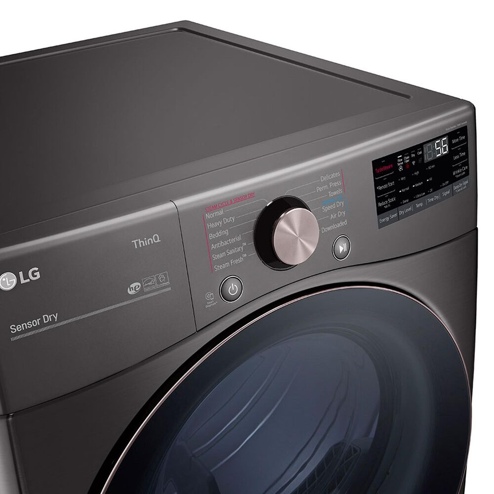LG 7.4 Cu. Ft. Front Load Gas Dryer with TurboSteam in Black Steel, , large