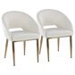 LumiSource Renee Arm Chair with Off-White Fabric Cushion in Gold (Set of 2), , large