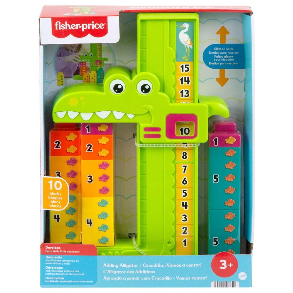 Fisher Price Adding Alligator Educational Toy with 10 Blocks in Multicolor, , large