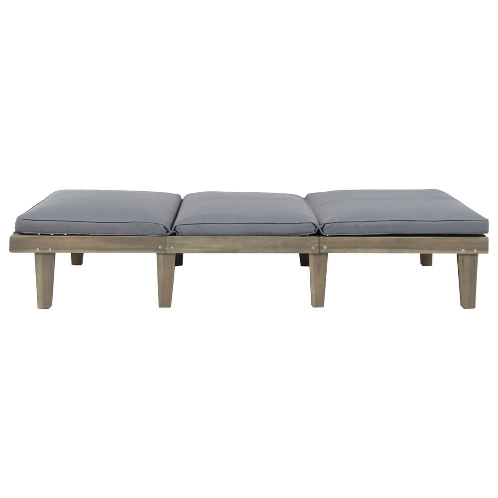 Hearth and Haven Ariana Outdoor Wood Chaise Lounge with Cushions in Grey, , large