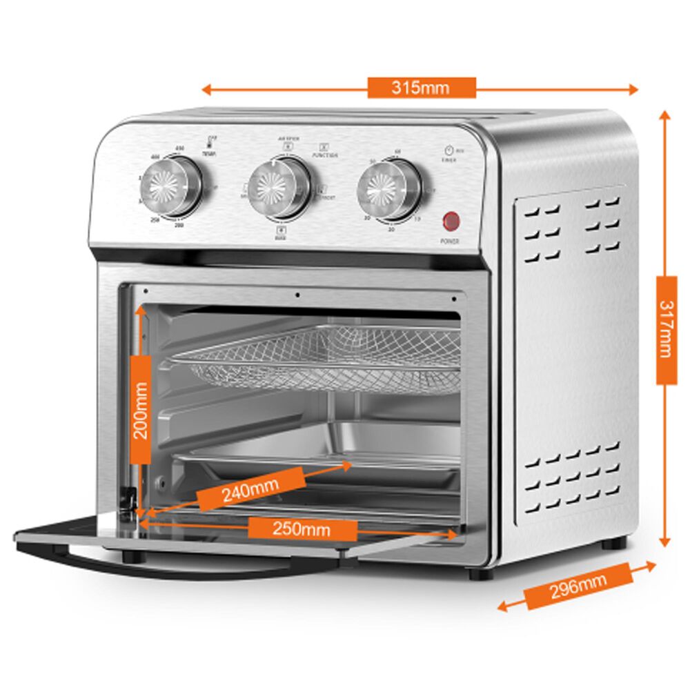 HOMLUX 13 Qt Air Fryer Toaster Oven in Silver, , large