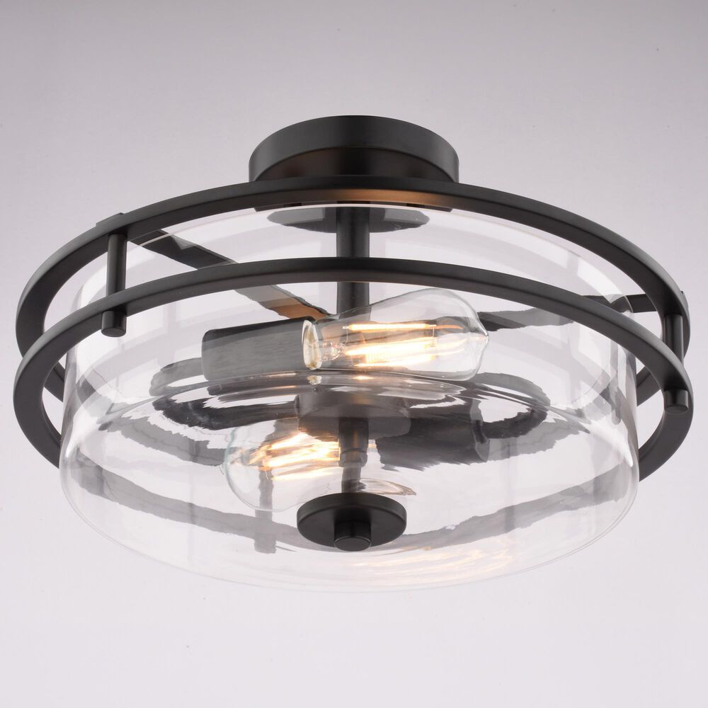 Vaxcel Grace 2-Light Semi Flush Mount in Matte Black, , large