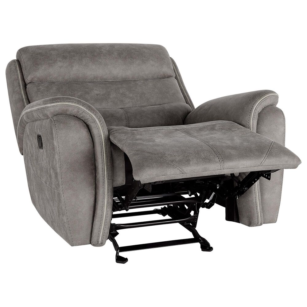 New Heritage Design Kamari Manual Glider Recliner in Gray, , large