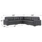 Ashley Brindley Pier 5-Piece Stationary Symmetrical Leather Sectional in Fog, , large