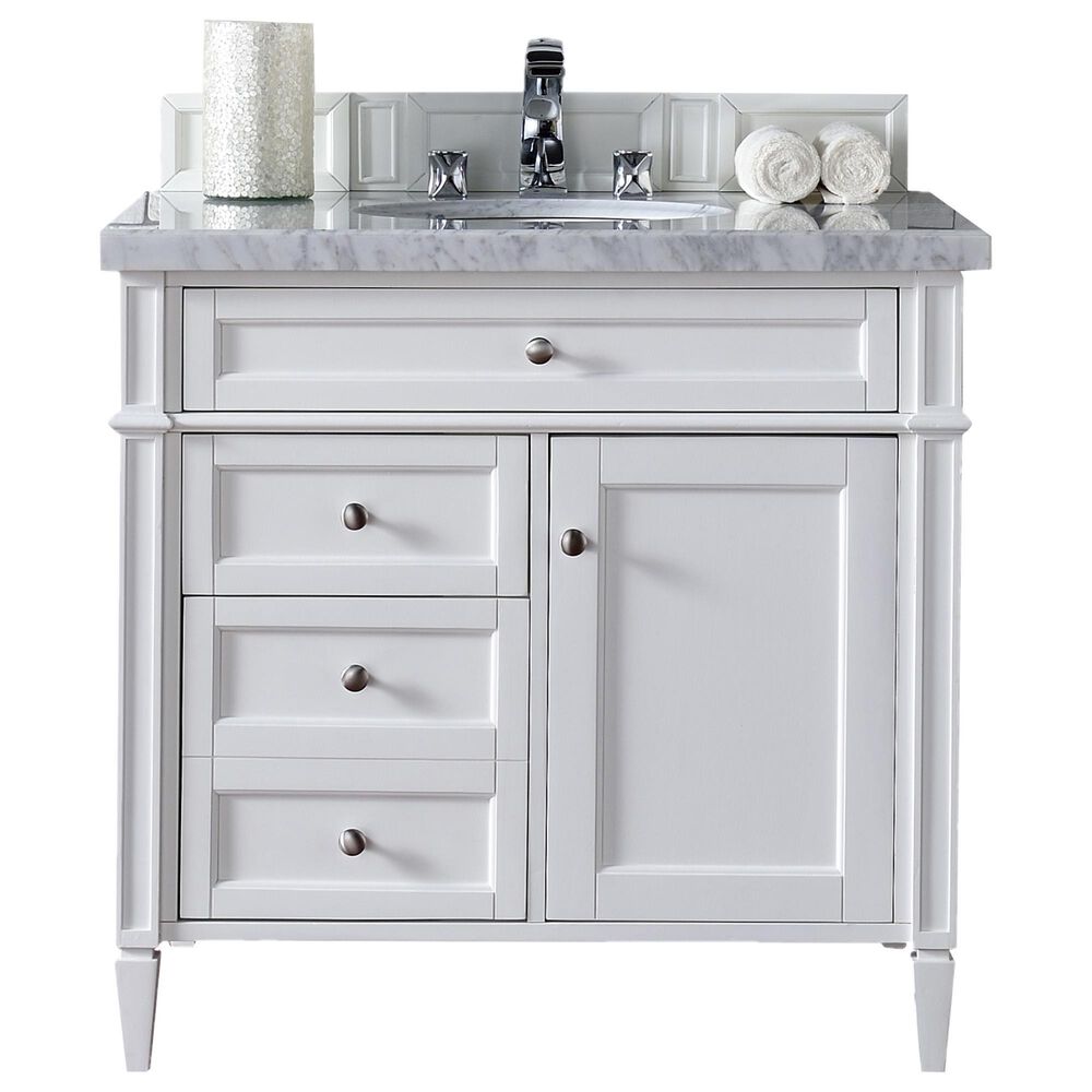 James Martin Brittany 36" Single Vanity Base in Bright White, , large