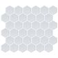 Emser Savvy White 2" Hexagon on 11" x 12" Glazed Porcelain Mosaic Sheet, , large