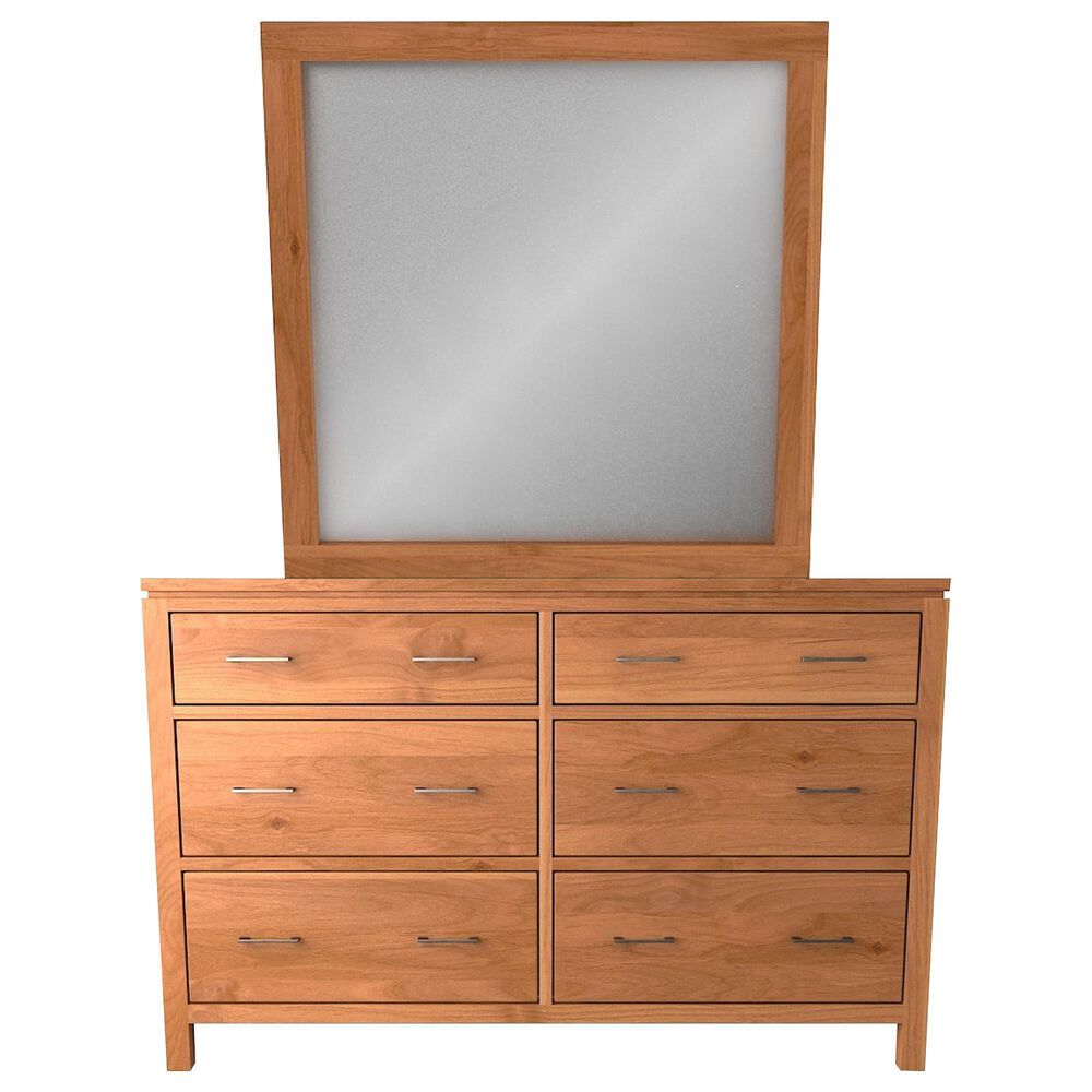 Archbold Furniture 2 West 6-Drawer Dresser and Mirror in Natural, , large