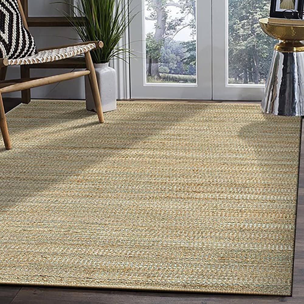 L&amp;R Resources Natural Fiber 7&#39;9&quot; x 9&#39;9&quot; Spa Blue Area Rug, , large